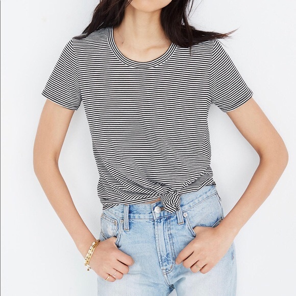 Madewell knot front tee in Stripe - Picture 2 of 5